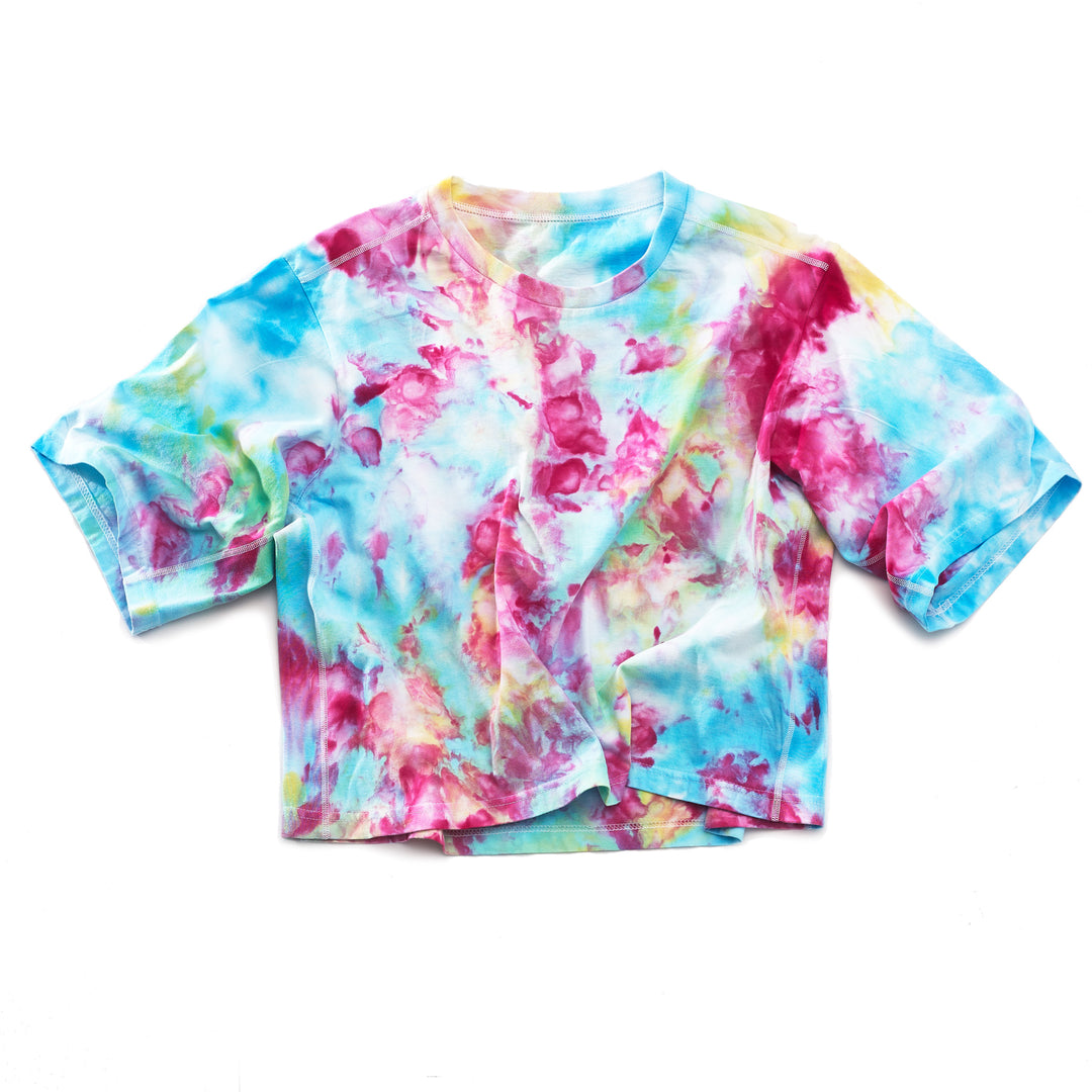 RAINBOW ICE DYE CROP TEE