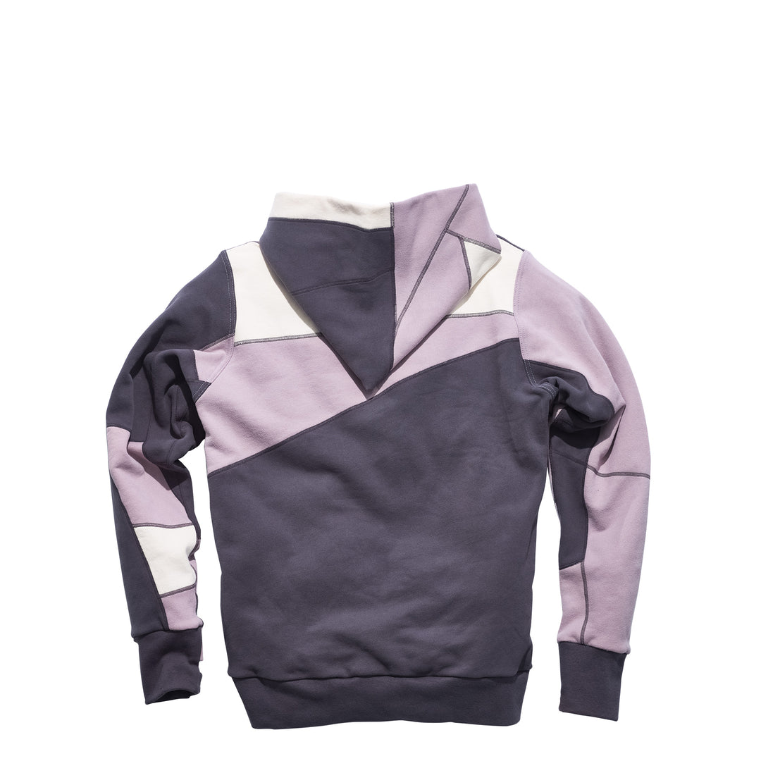 UPCYCLED TRI-COLOUR PUNK ZIP HOODIE