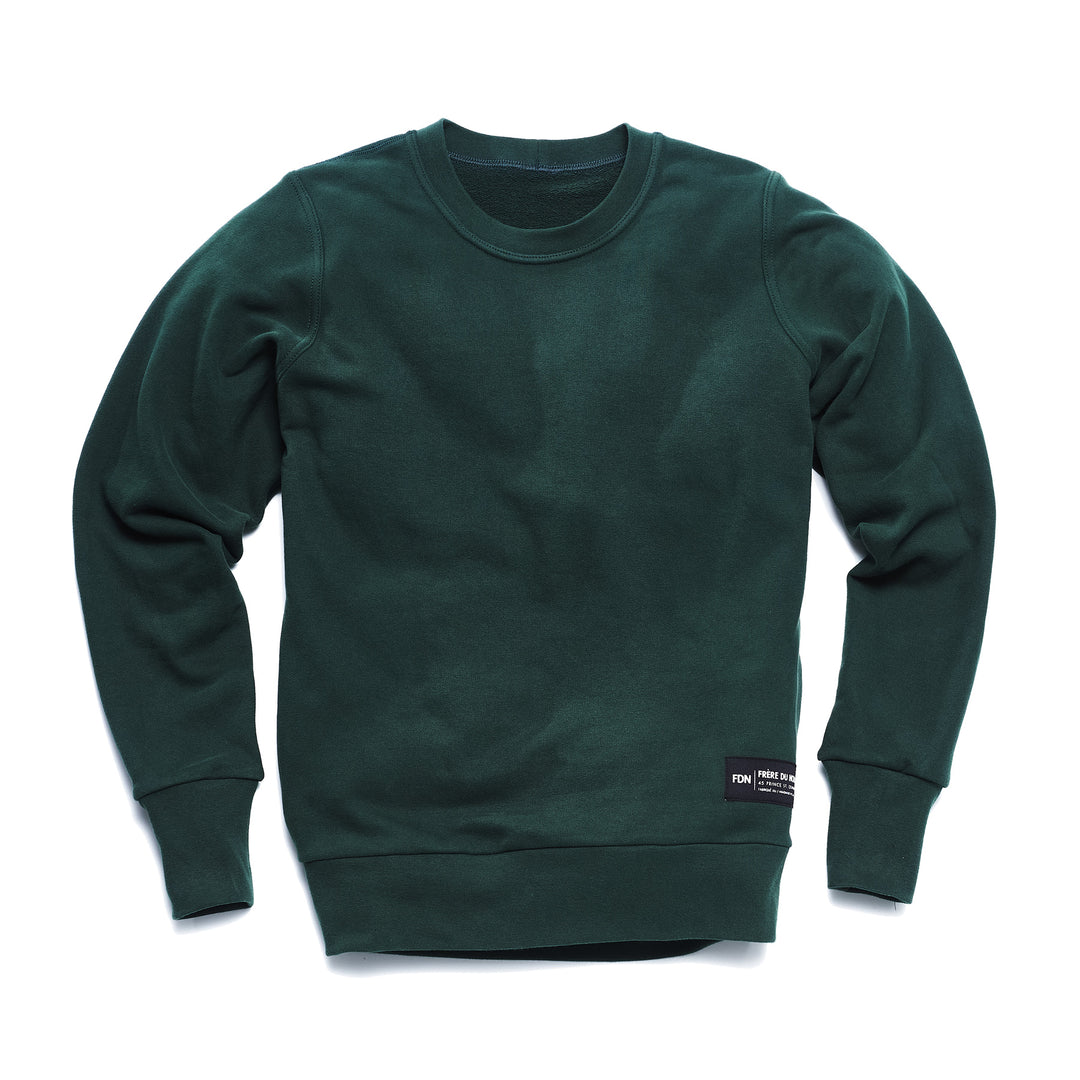 british racing green crewneck by frere du nord made in canada