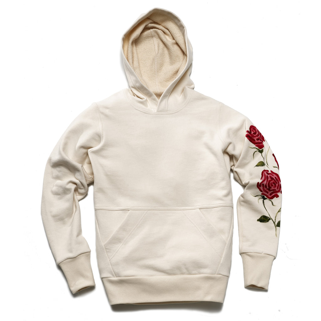 Kwd white 2025 hoodie with roses