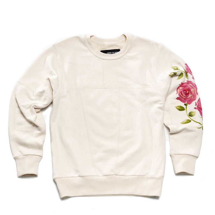 FLORAL HAND PAINTED PATCHWORK CREW