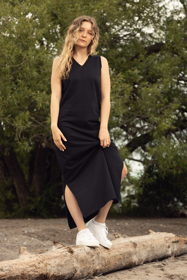 Womens black hot sale jersey dress