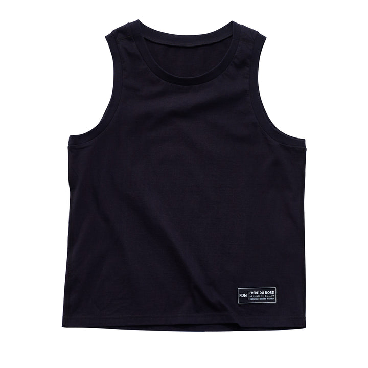 Noir Sustainable Mens Womens Breathable Top Sleeveless Summer Shirt Loose Fit Comfortable Luxury Flatlocked Seams Sueded Soft Jersey Knit Cotton Fabriqué au Canada clothing made in canada